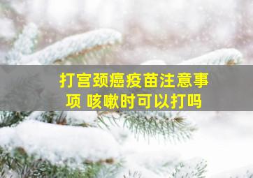 打宫颈癌疫苗注意事项 咳嗽时可以打吗